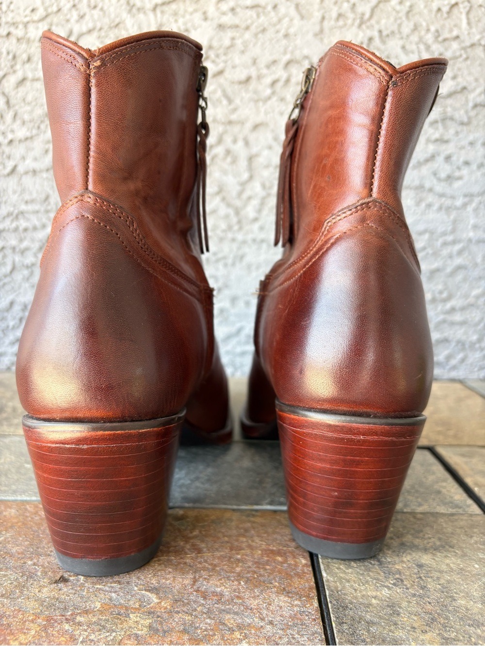 Tecovas The Daisy Women's Brown Leather Western Ankle Boots - Picture 5 of 9